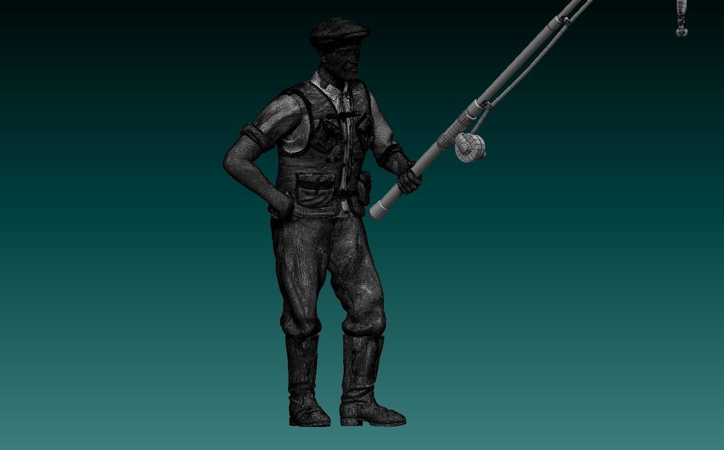fisherman 3D print model_44
