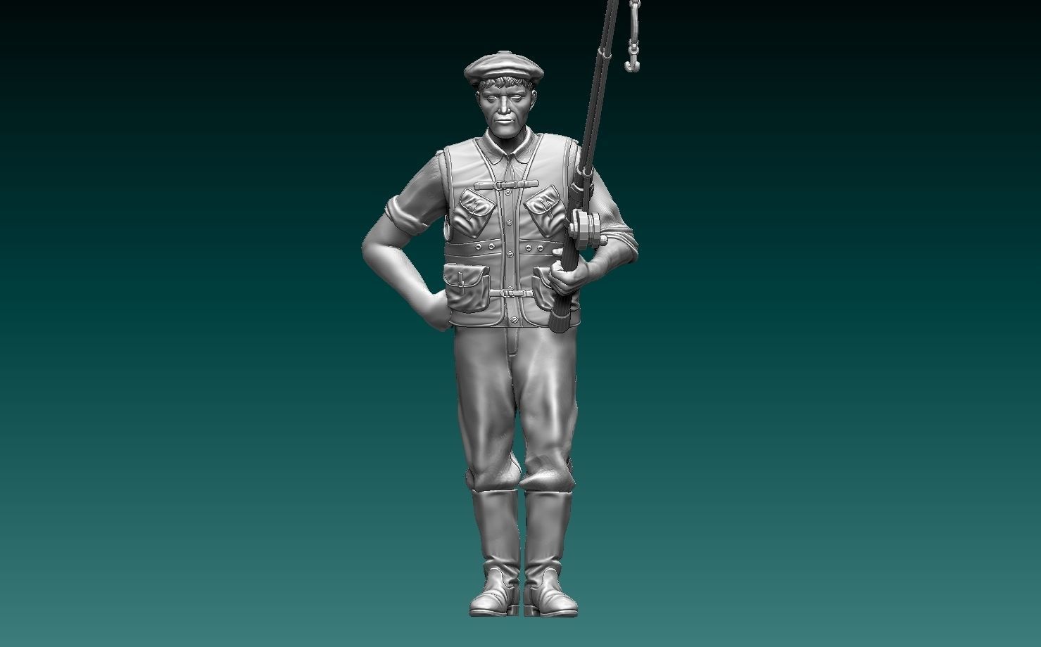 fisherman 3D print model_99
