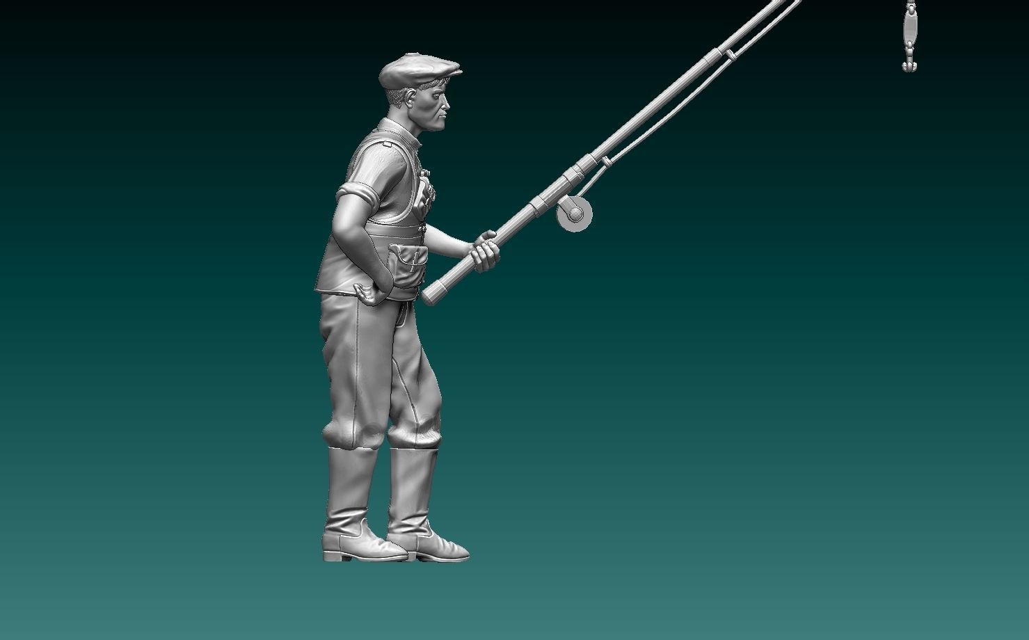 fisherman 3D print model_24