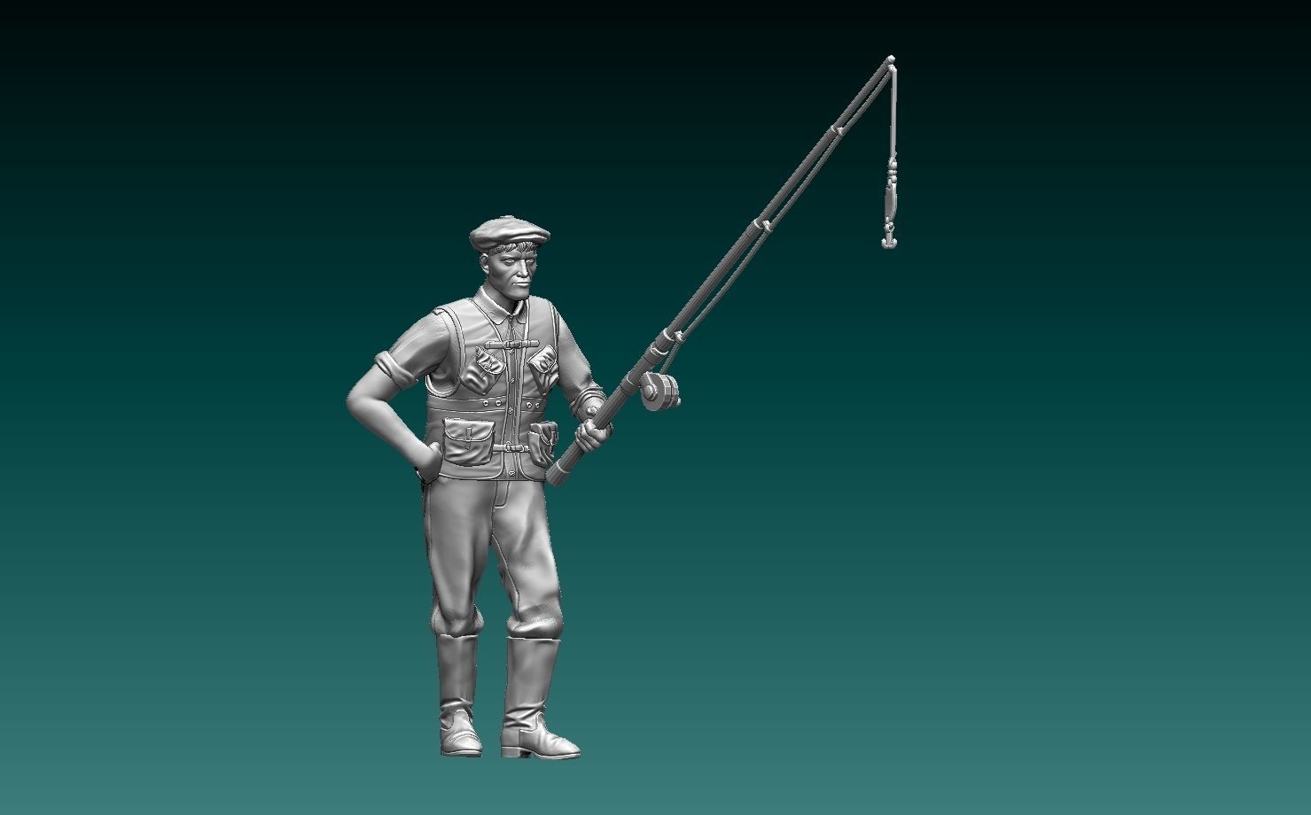 fisherman 3D print model_11
