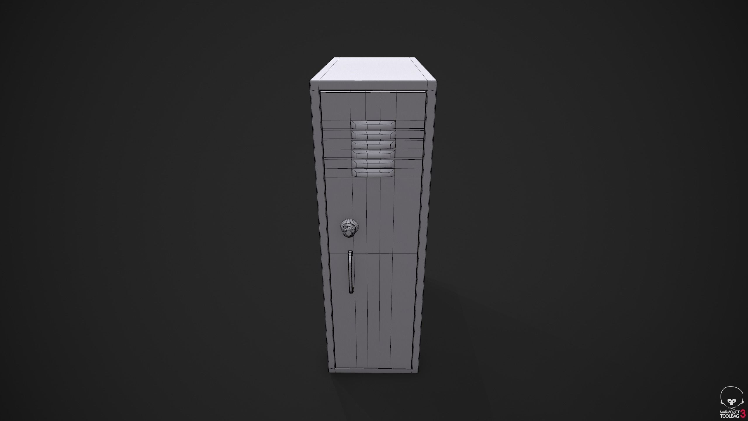 School - Gym Locker Low-poly 3D model_10