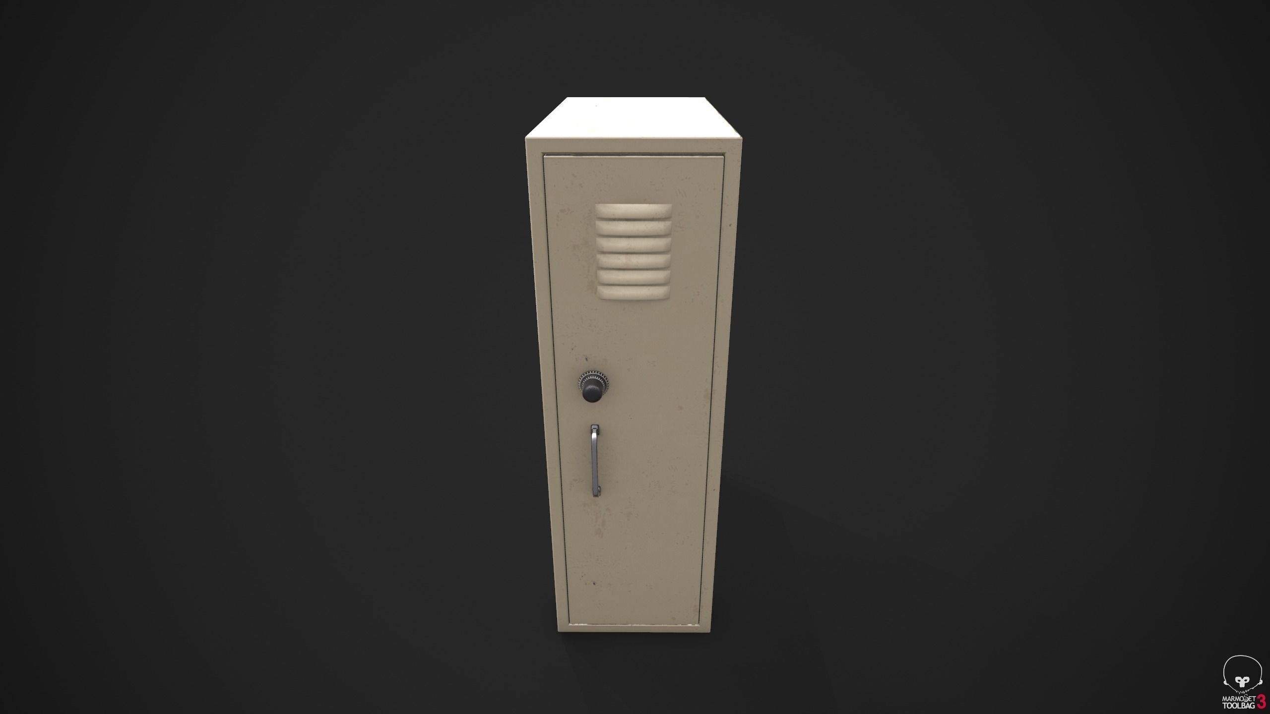 School - Gym Locker Low-poly 3D model_5