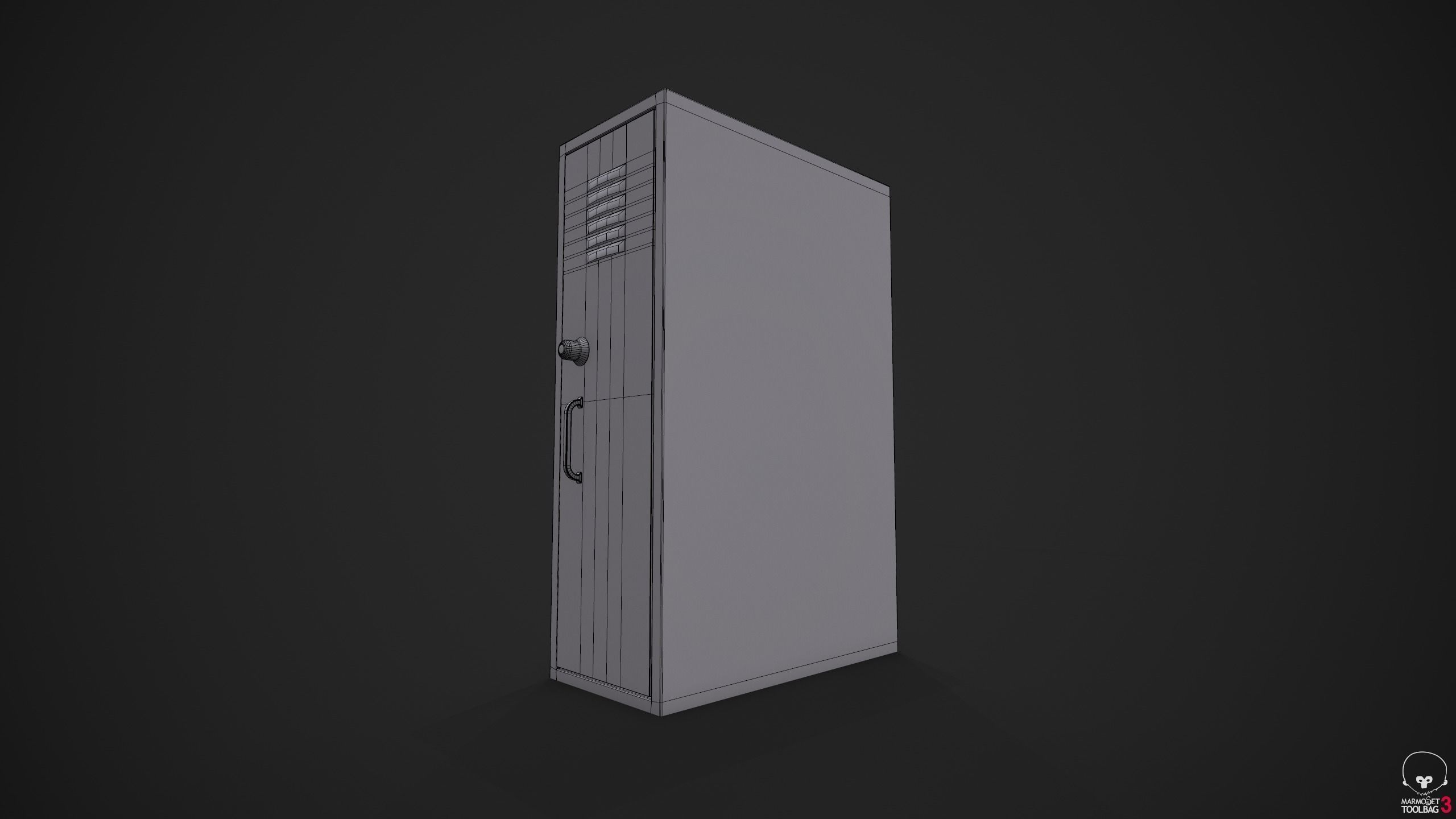 School - Gym Locker Low-poly 3D model_8