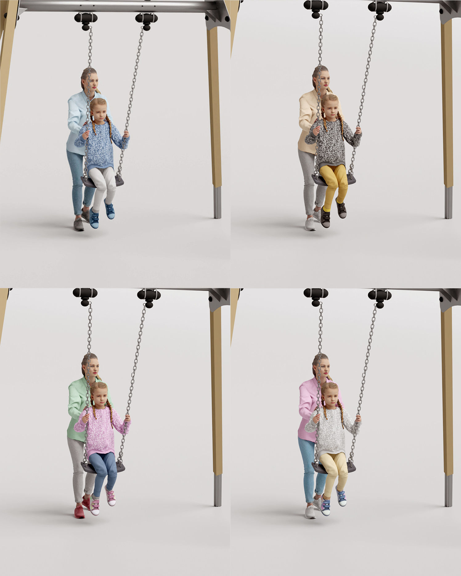 Humano 5-Pack - PLAYING KIDS - PLAYGROUND- 5x 3D models C 3D Model Collection_33