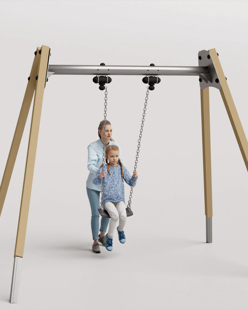 Humano 5-Pack - PLAYING KIDS - PLAYGROUND- 5x 3D models C 3D Model Collection_27