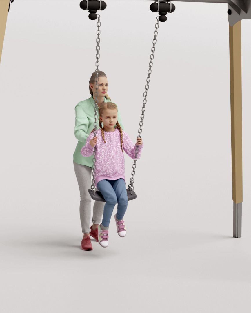 Humano 5-Pack - PLAYING KIDS - PLAYGROUND- 5x 3D models C 3D Model Collection_28