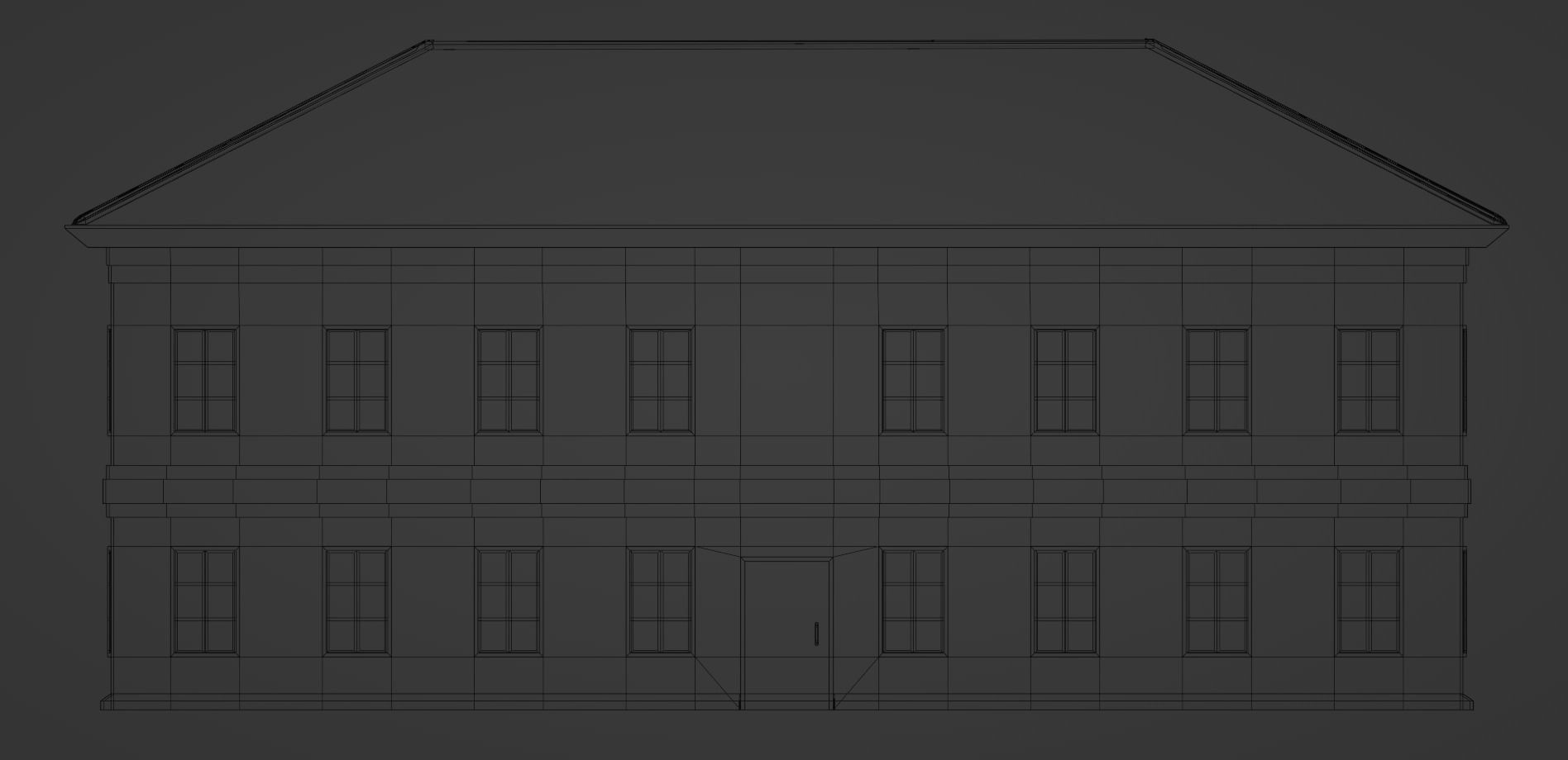 Old Administrative Building Low-poly 3D model_11