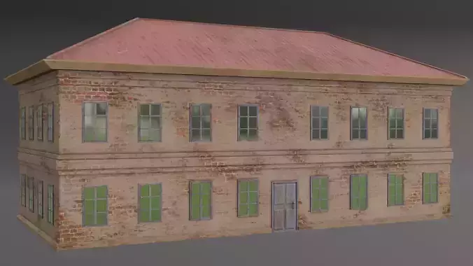 Old Administrative Building Low-poly 3D model