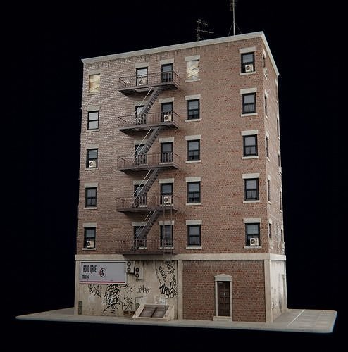 New York  Building kit Low-poly 3D model 4