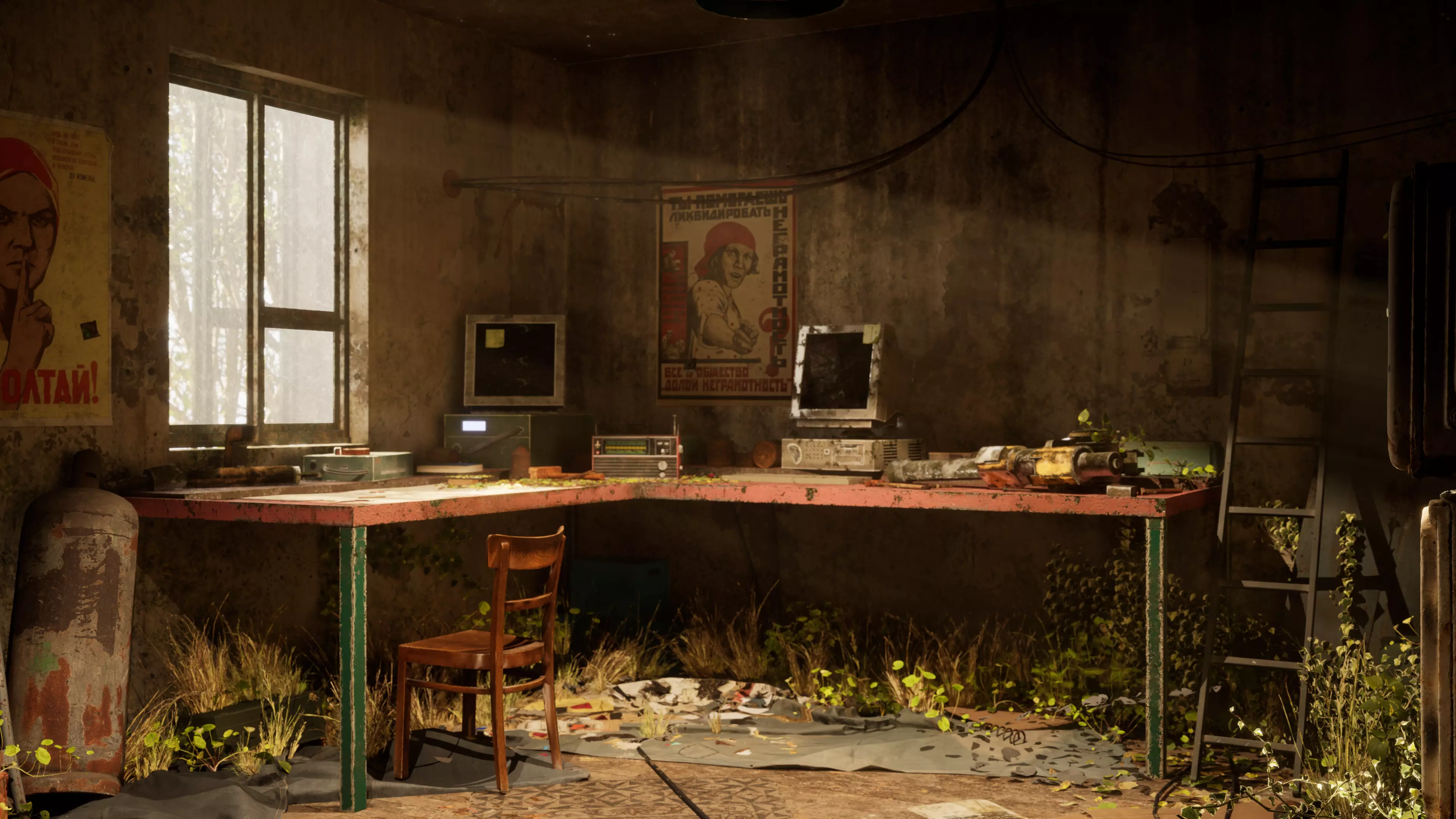 Scene with Soviet objects Free 3D model_0