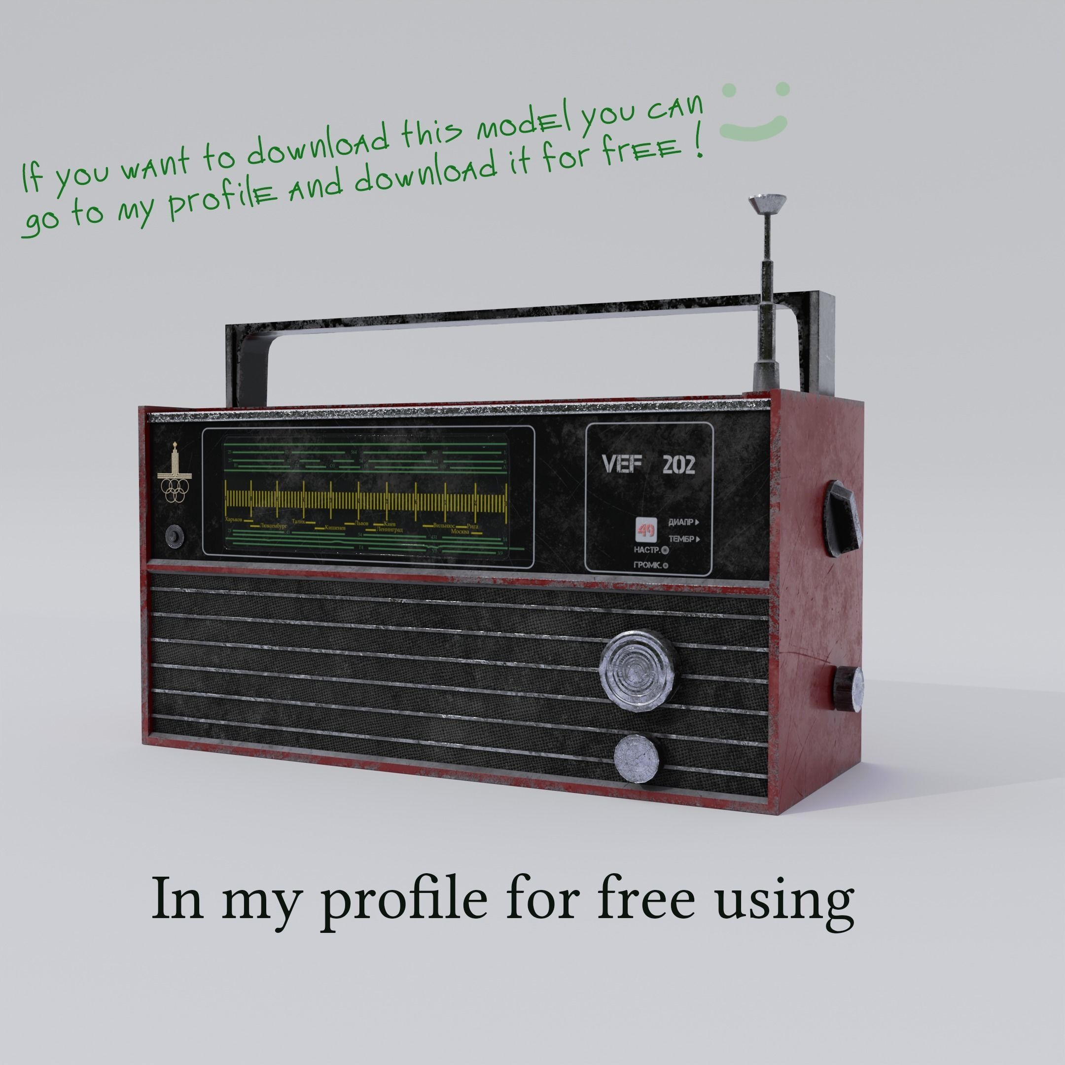 Scene with Soviet objects Free 3D model_11