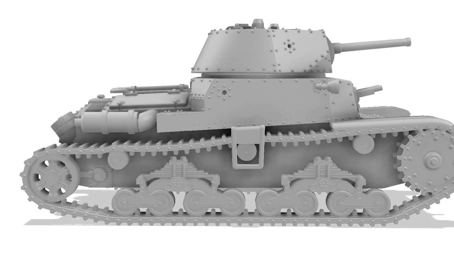 Fiat-Ansaldo M13-40 - 1-100 Scale 3D print model_3