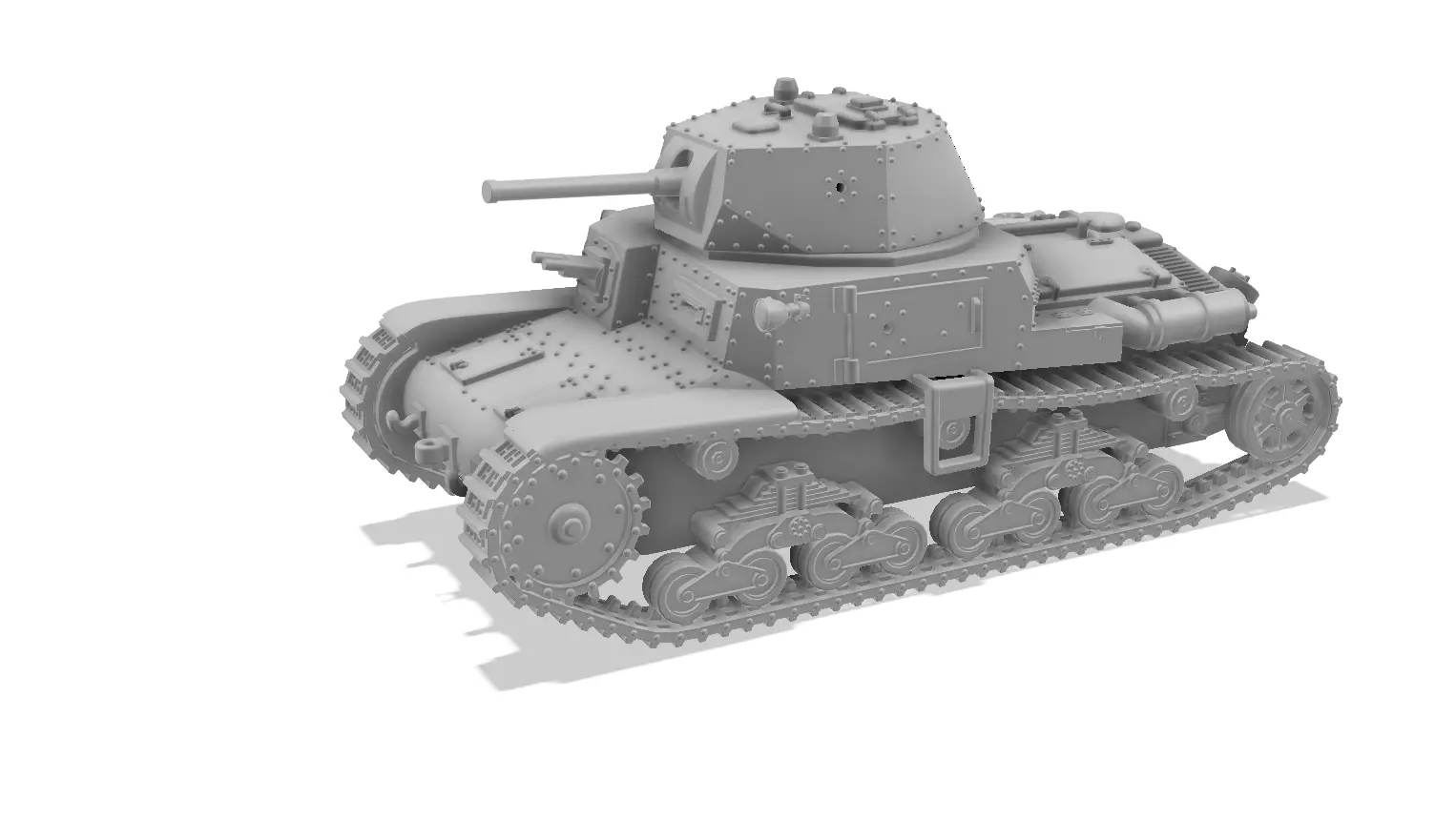 Fiat-Ansaldo M13-40 - 1-100 Scale 3D print model_0