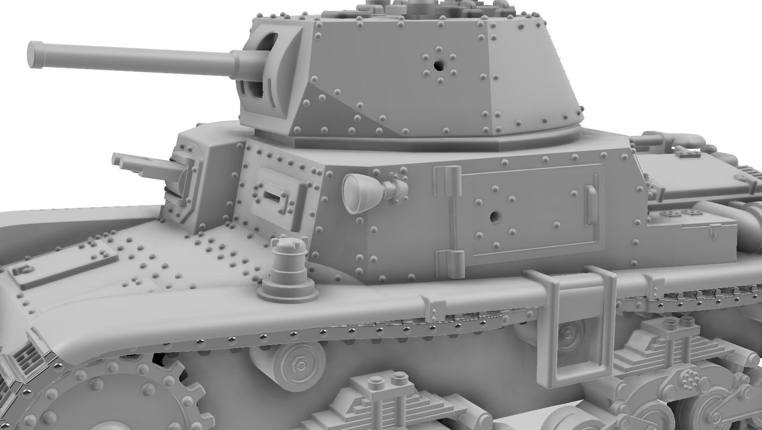 Fiat-Ansaldo M13-40 - 1-100 Scale 3D print model_4