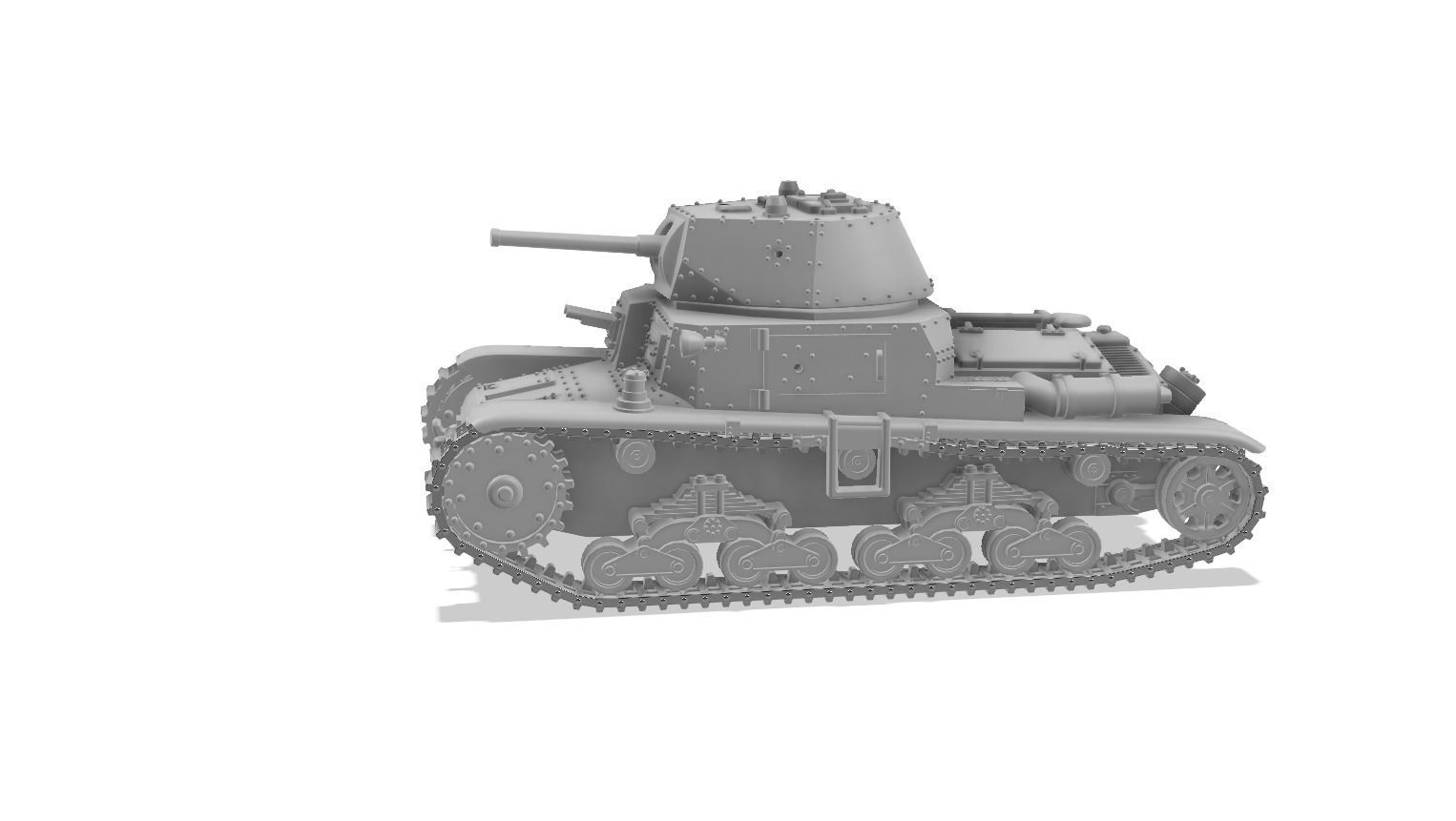 Fiat-Ansaldo M13-40 - 1-100 Scale 3D print model_1