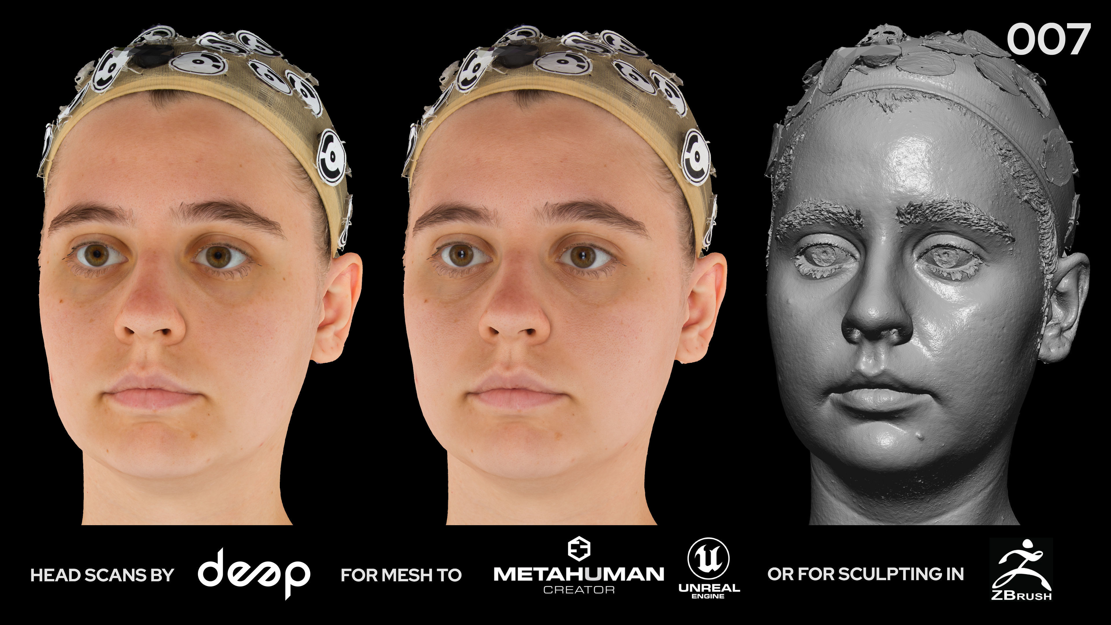 European Female 20s head scan 007 3D model_2