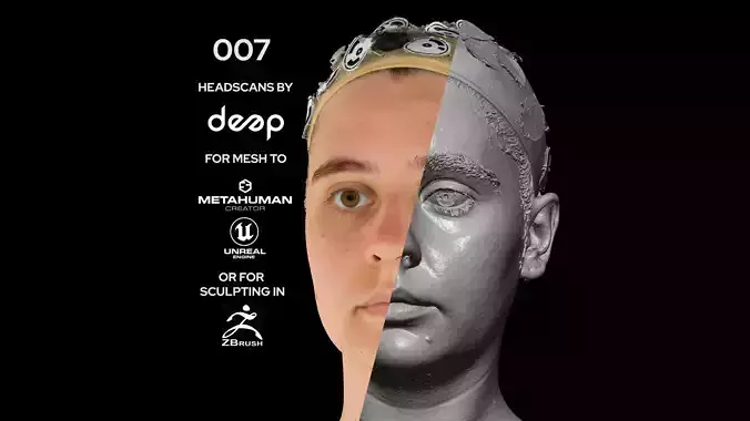 European Female 20s head scan 007 3D model