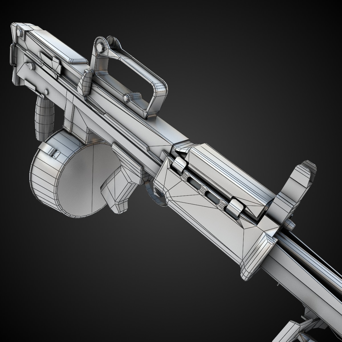 SA80 Machine gun Low-poly 3D model_9