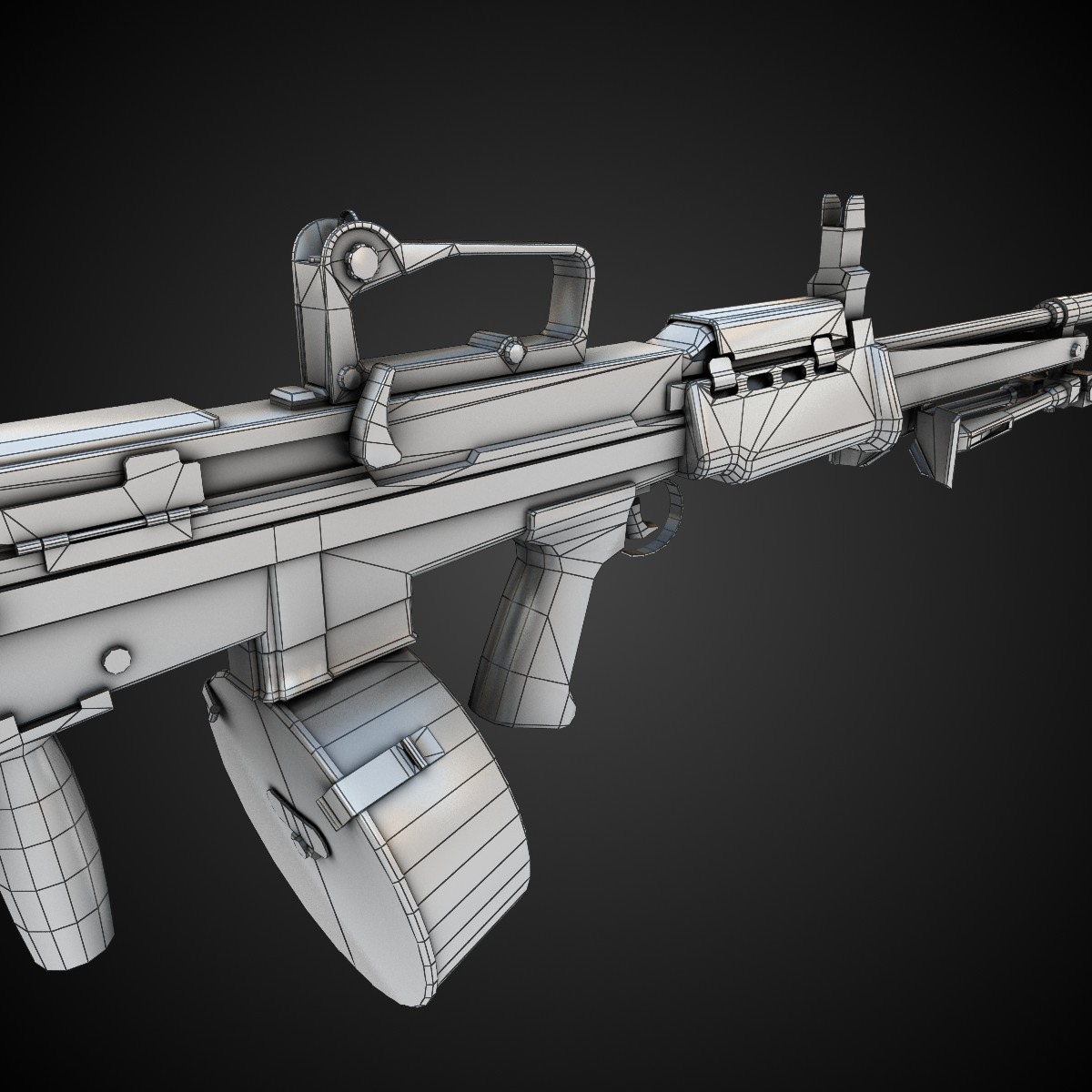 SA80 Machine gun Low-poly 3D model_7