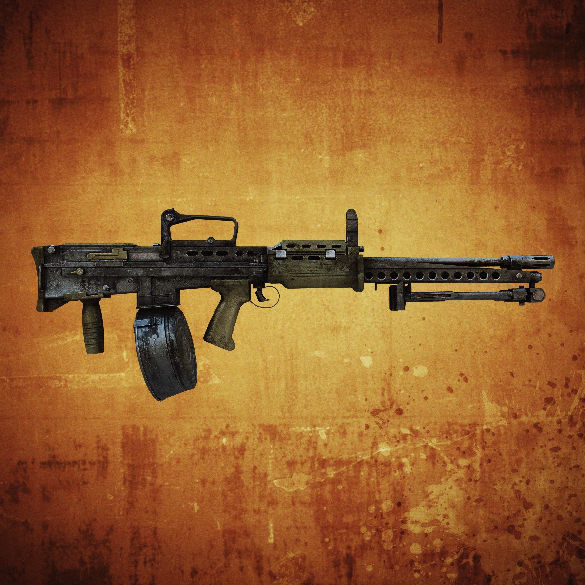 SA80 Machine gun Low-poly 3D model_1