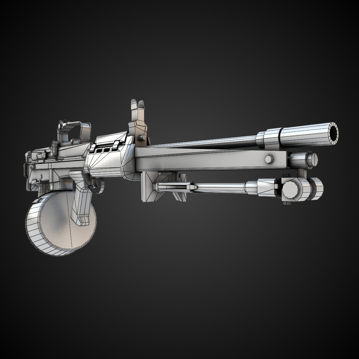 SA80 Machine gun Low-poly 3D model_6
