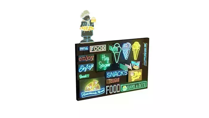 Neon Assets Pack 24 Base Mesh Models Low-poly 3D model