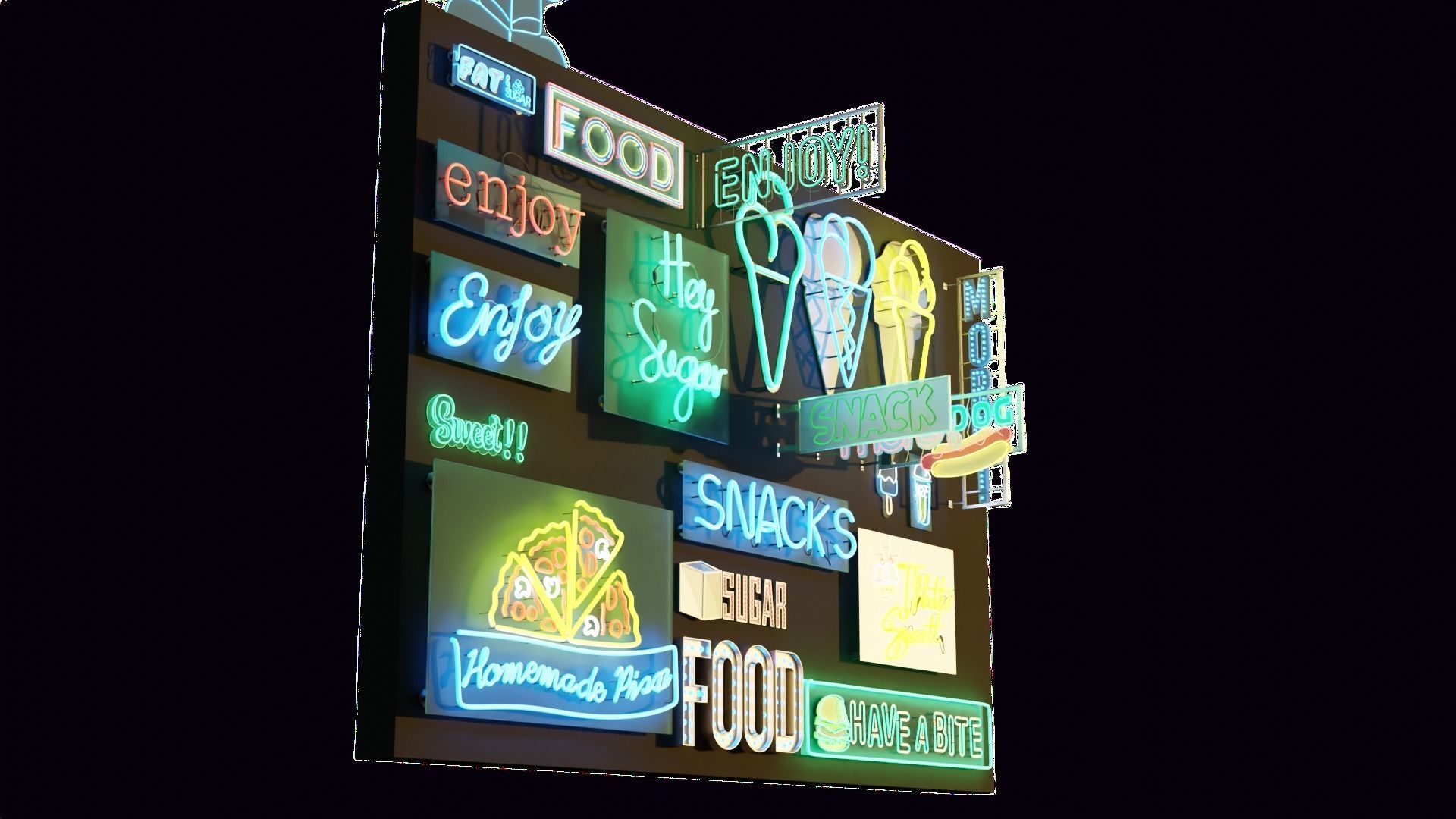 Neon Assets Pack 24 Base Mesh Models Low-poly 3D model_3