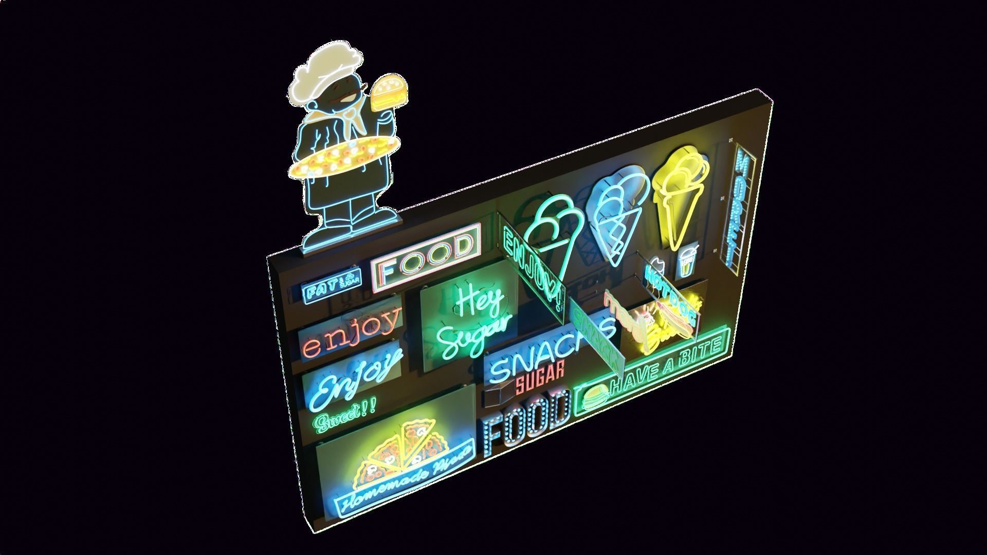 Neon Assets Pack 24 Base Mesh Models Low-poly 3D model_5