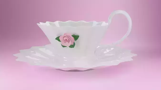 Ceramic tea cup with plate
