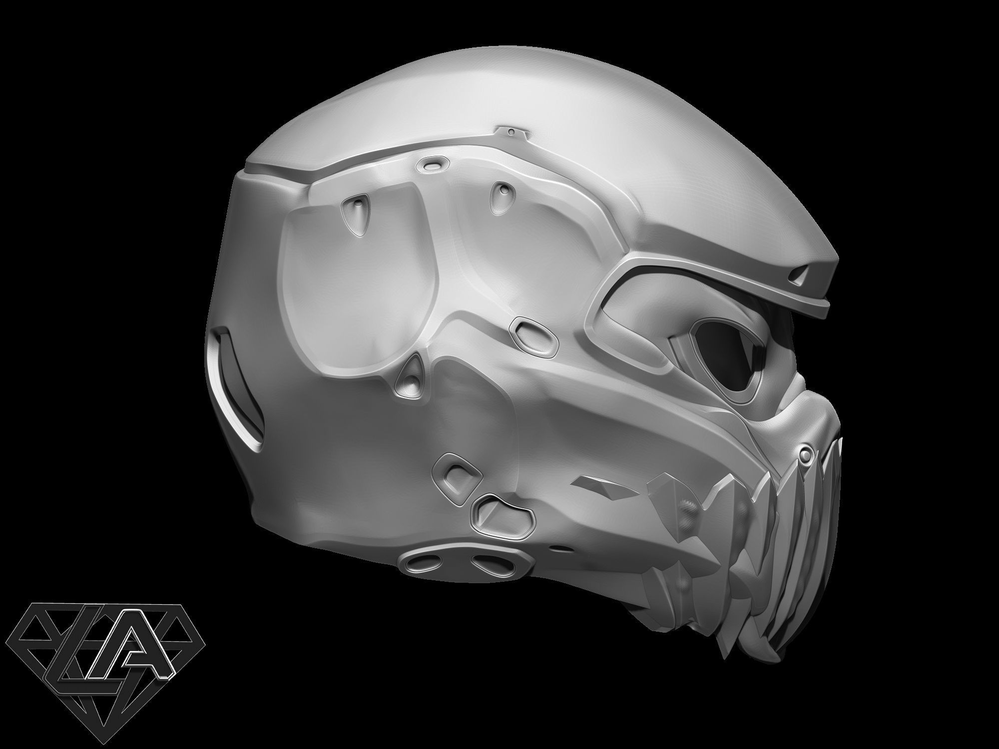 Pilot Yoda custom helmet 3D print model_3