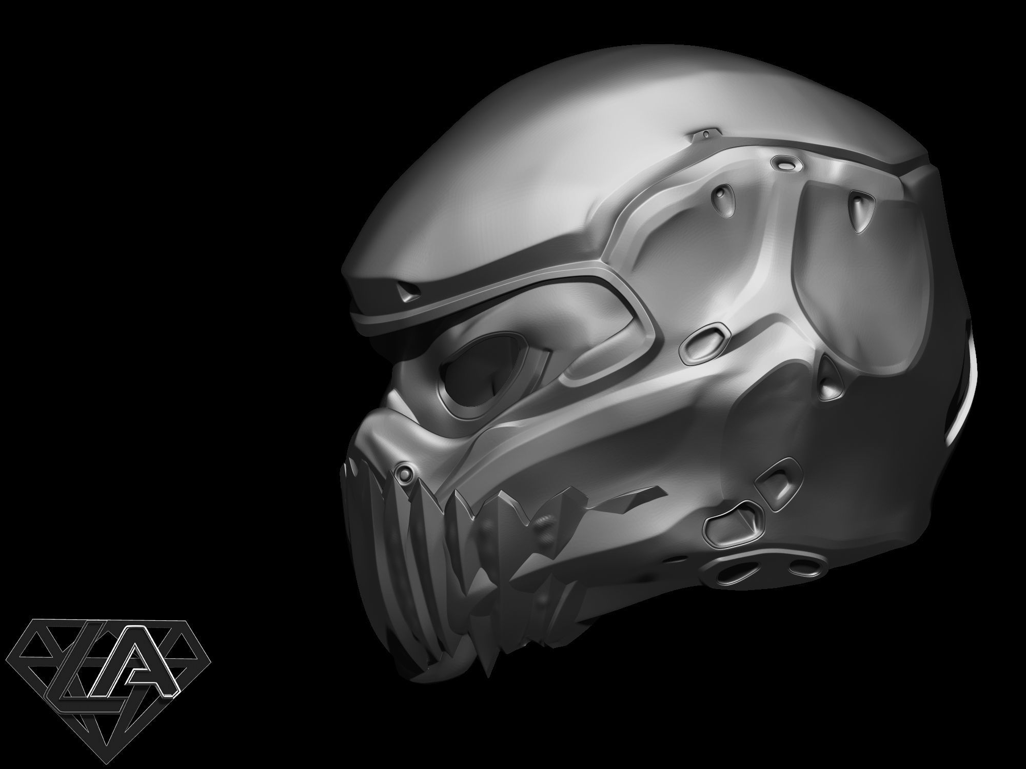 Pilot Yoda custom helmet 3D print model_11