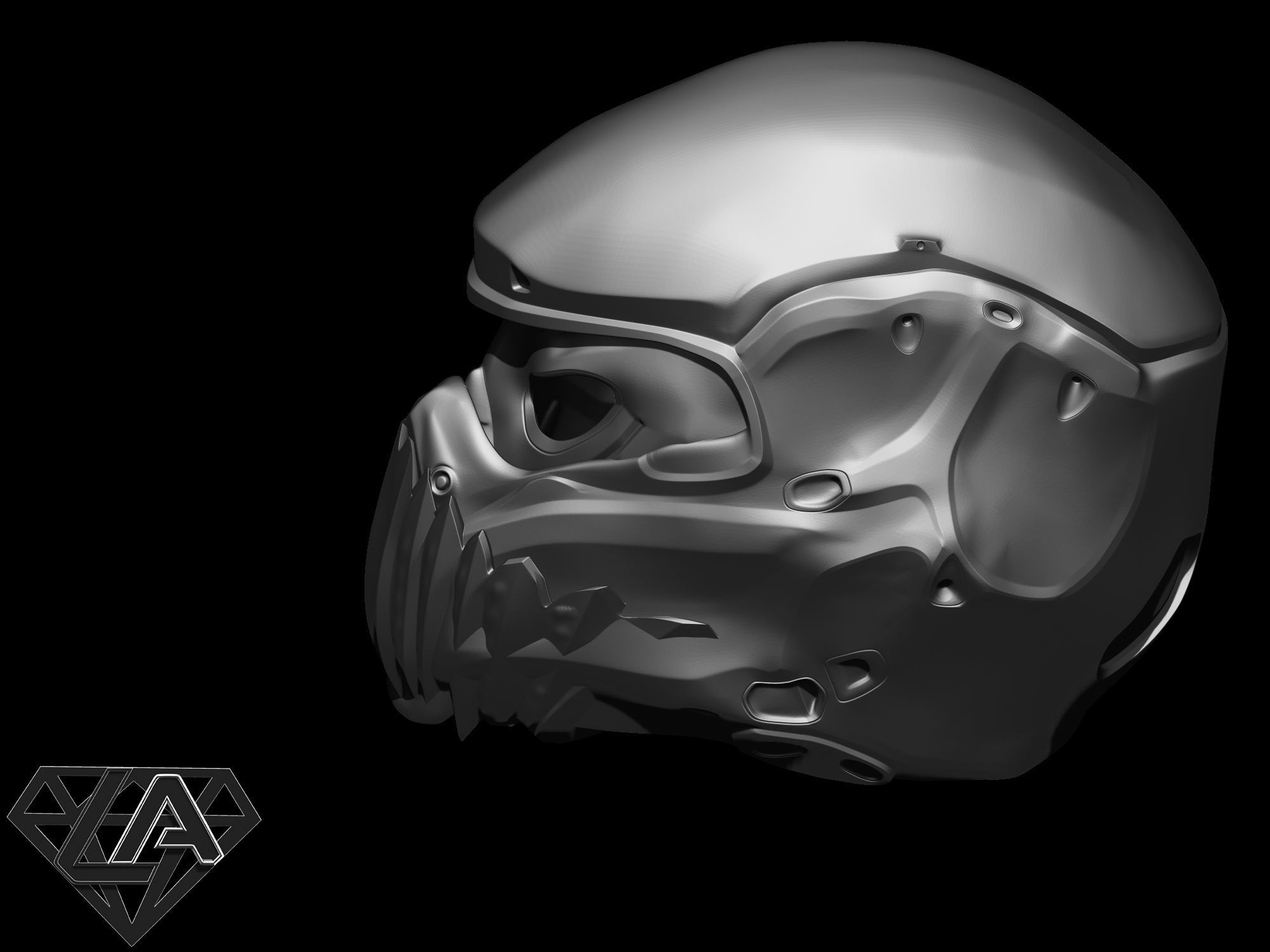 Pilot Yoda custom helmet 3D print model_10