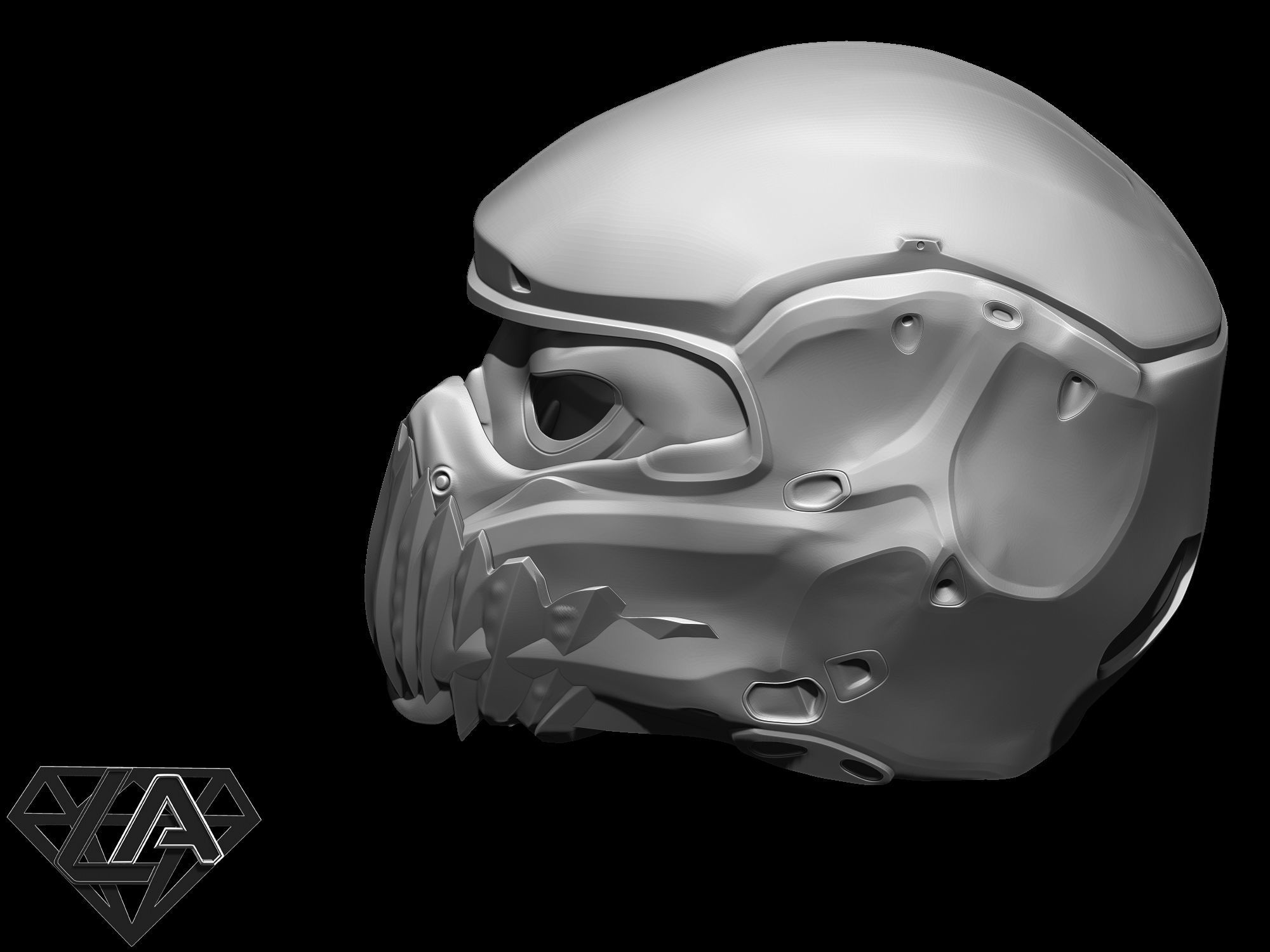 Pilot Yoda custom helmet 3D print model_9