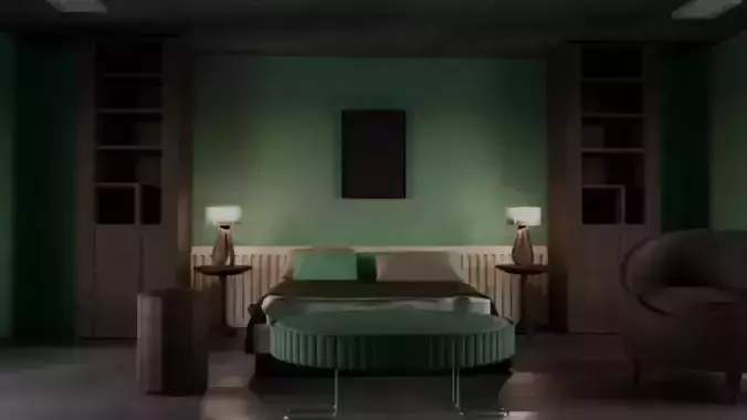 Bedroom Brown and Green