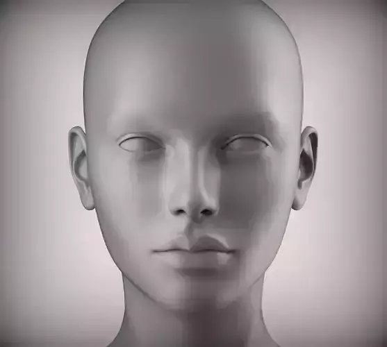 1 3D Head Face Female Character Women teenager portrait doll bjd Low-poly 3D model