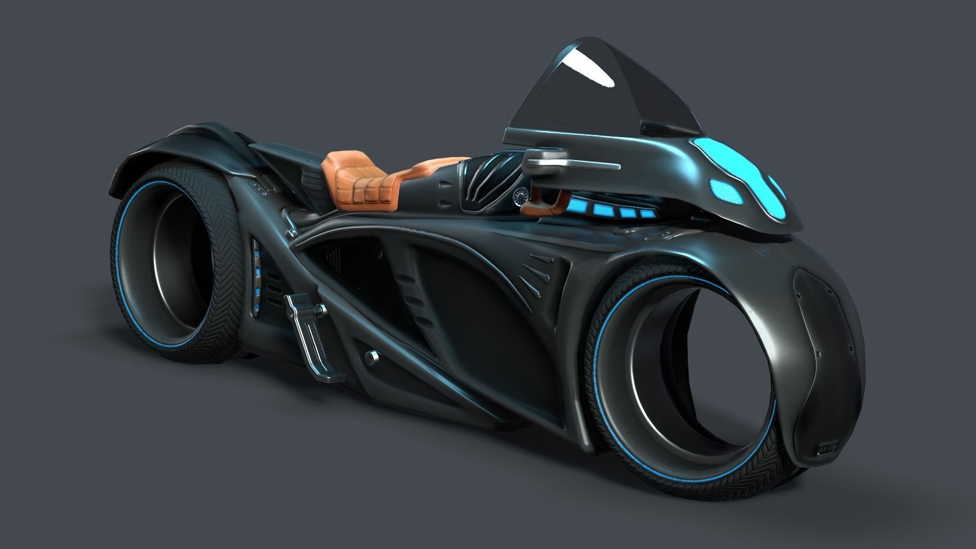 Sci fi Bike Lowpoly model Low-poly 3D model_4