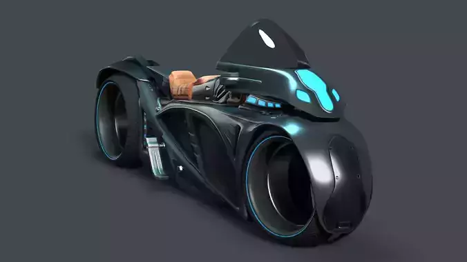 Sci fi Bike Lowpoly model Low-poly 3D model