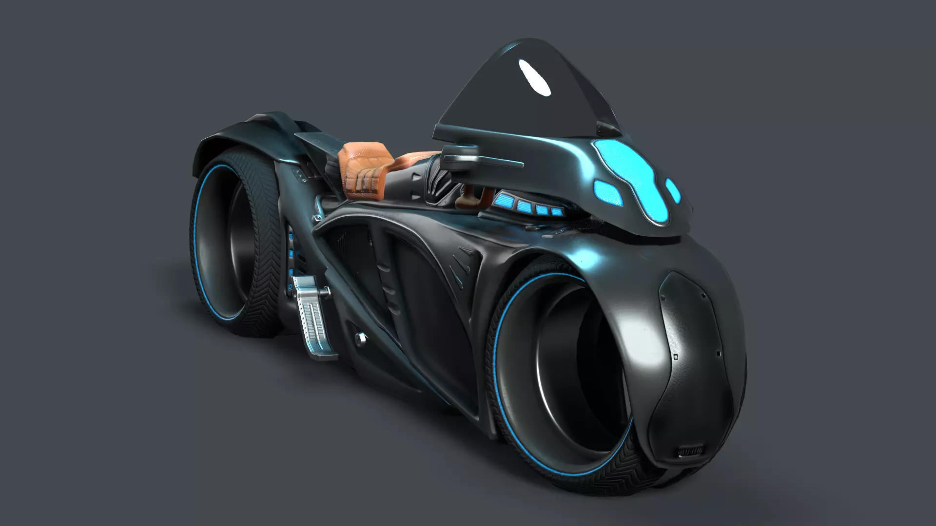 Sci fi Bike Lowpoly model Low-poly 3D model_0