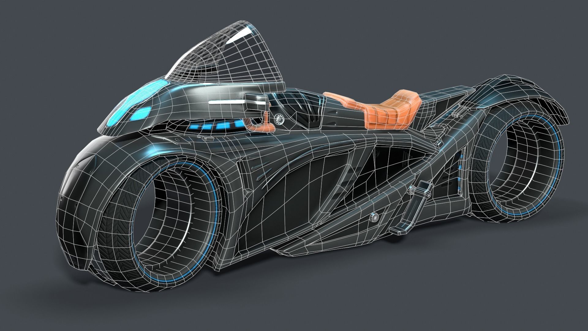 Sci fi Bike Lowpoly model Low-poly 3D model_6