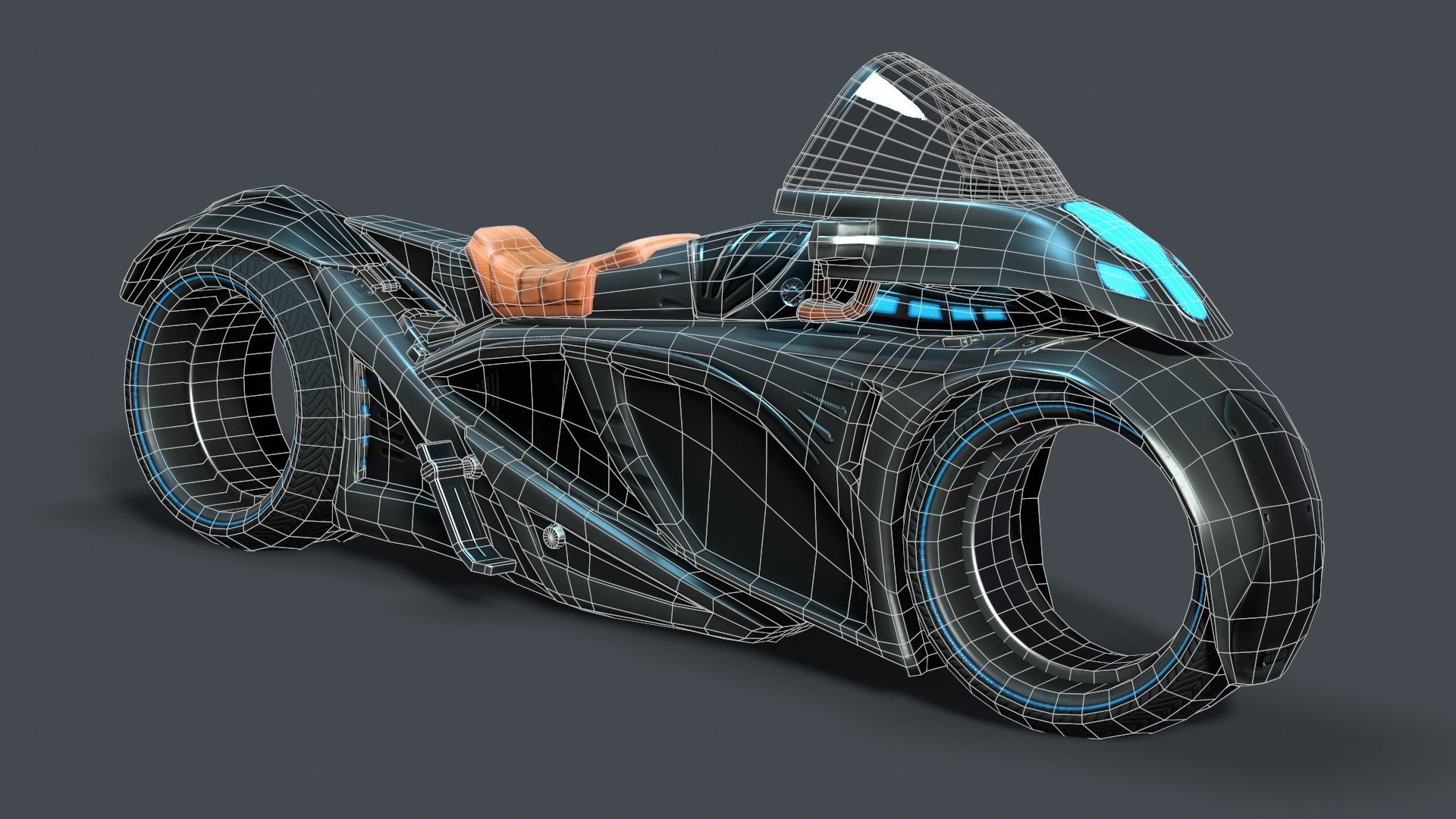 Sci fi Bike Lowpoly model Low-poly 3D model_7