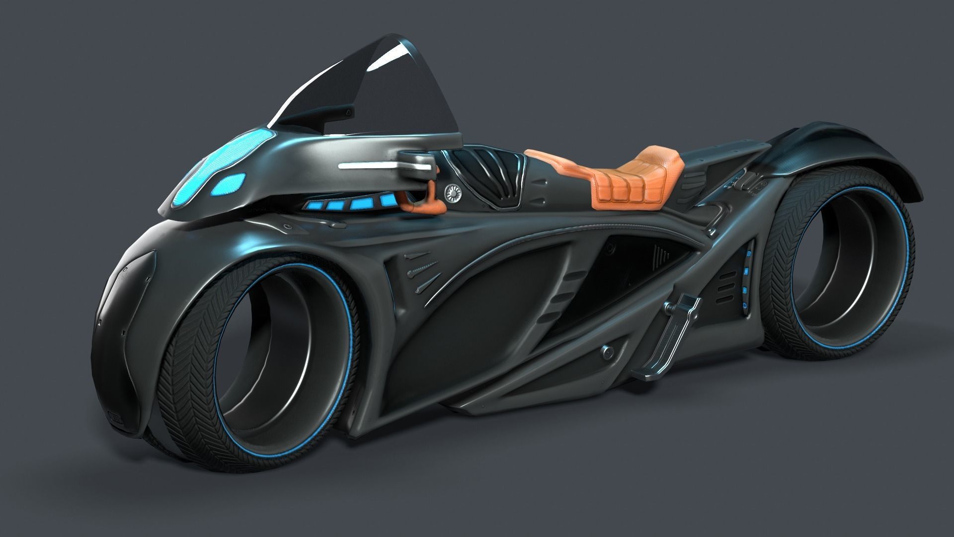 Sci fi Bike Lowpoly model Low-poly 3D model_2