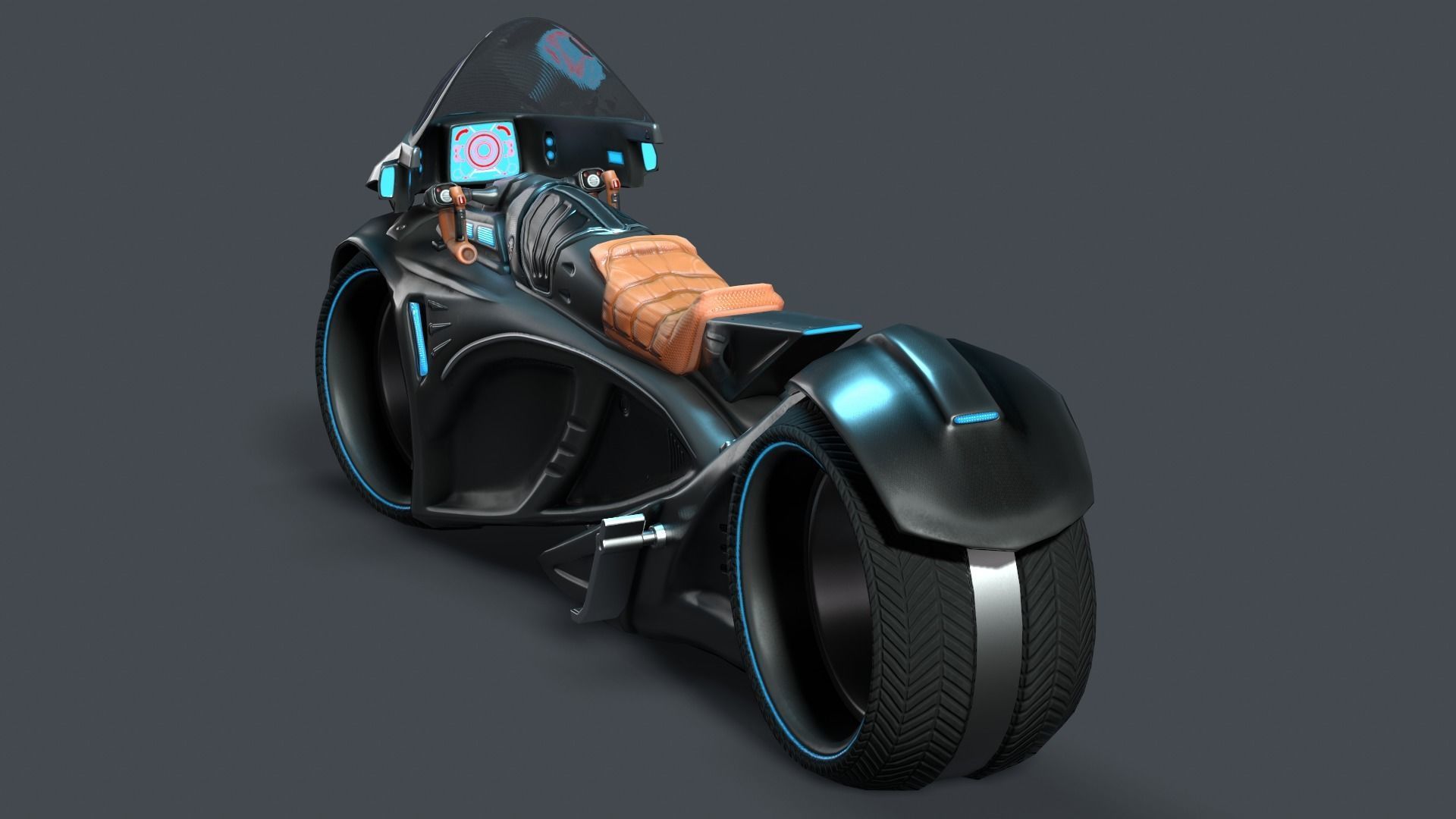Sci fi Bike Lowpoly model Low-poly 3D model_3