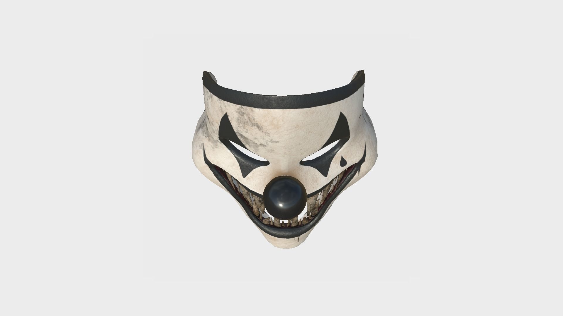 Clown Terror Costume and Mask - Black White - Character Design 3D Model Collection_7