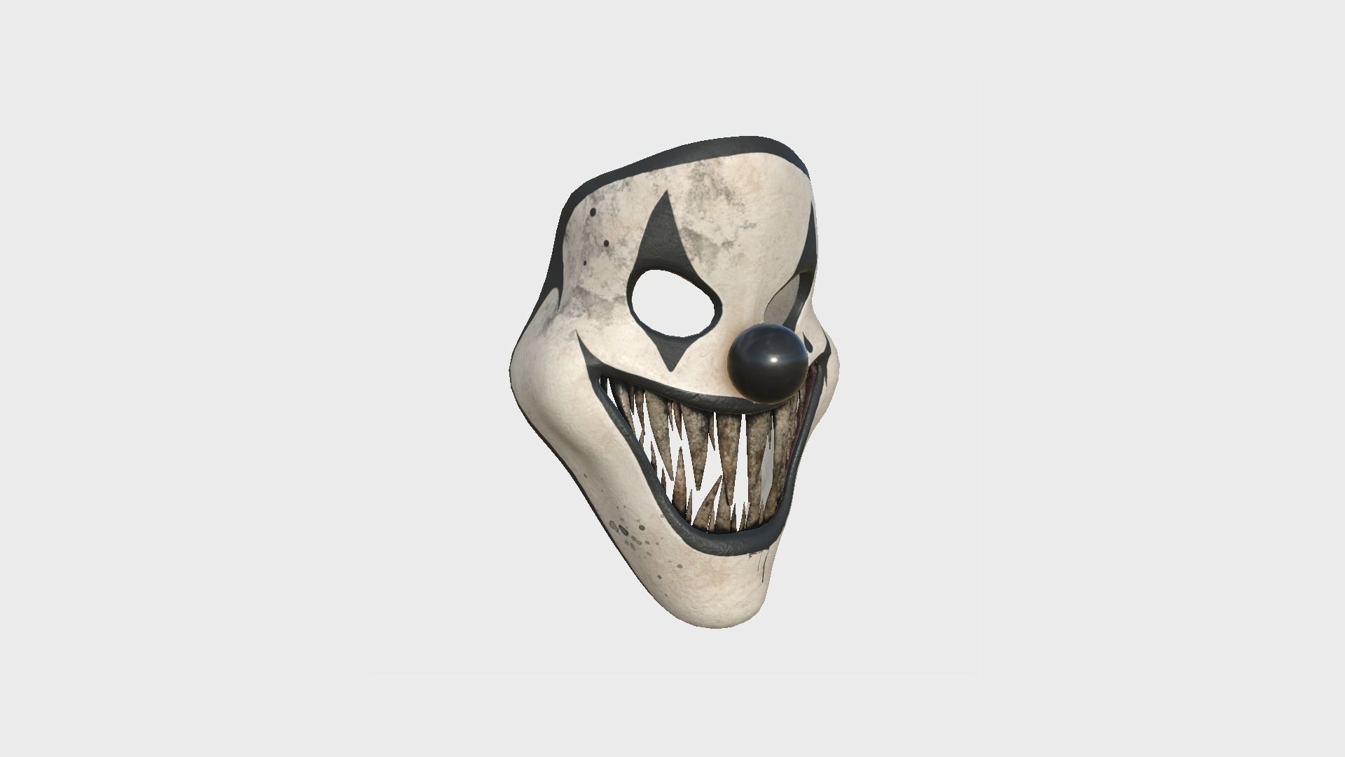Clown Terror Costume and Mask - Black White - Character Design 3D Model Collection_11