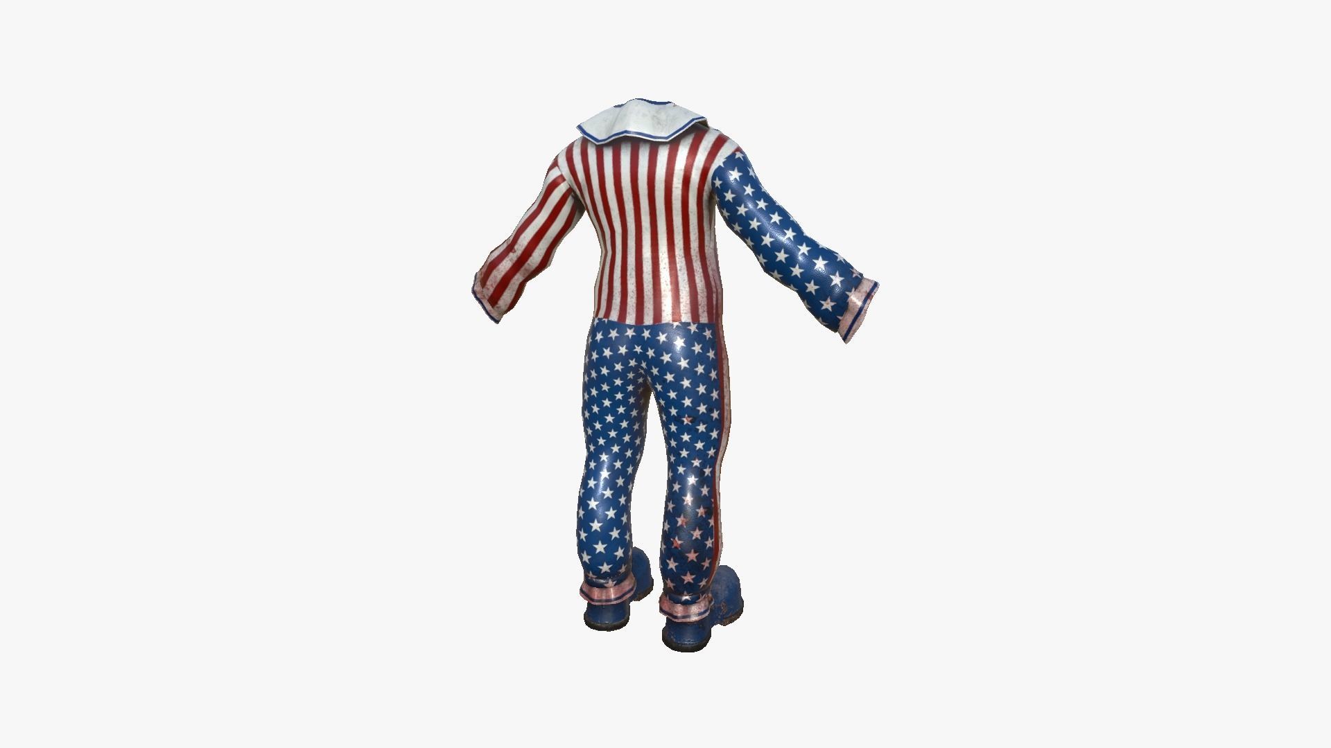 Clown Terror Costume and Masks - USA - Character Design 3D Model Collection_23