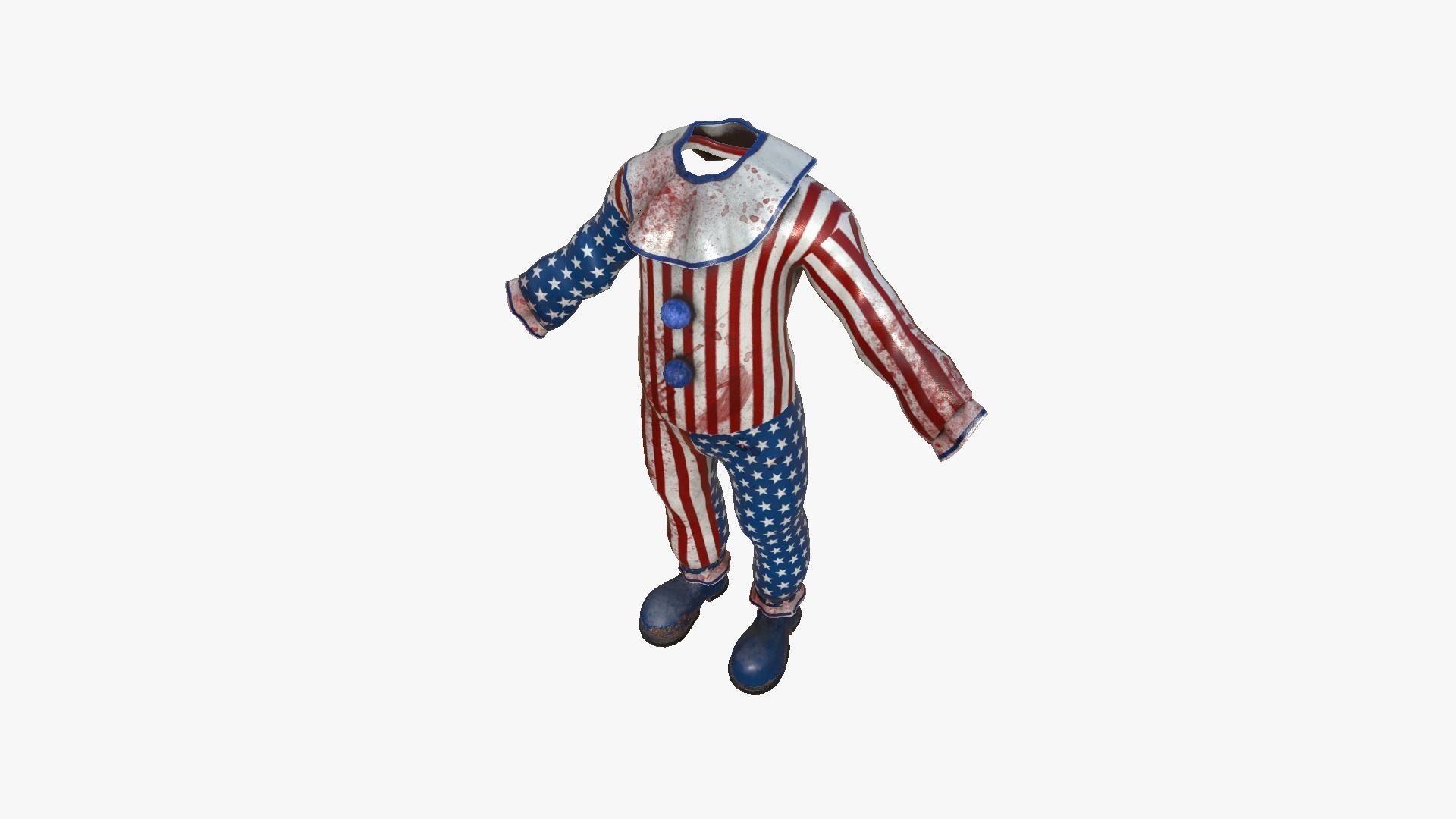 Clown Terror Costume and Masks - USA - Character Design 3D Model Collection_25