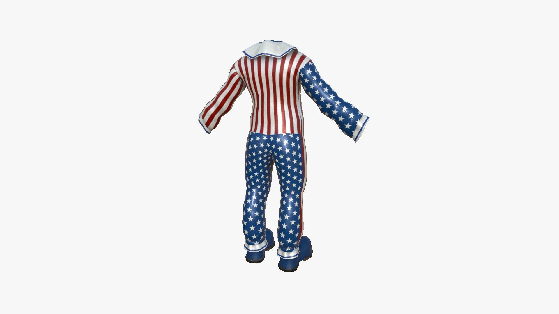 Clown Terror Costume and Masks - USA - Character Design 3D Model Collection_21