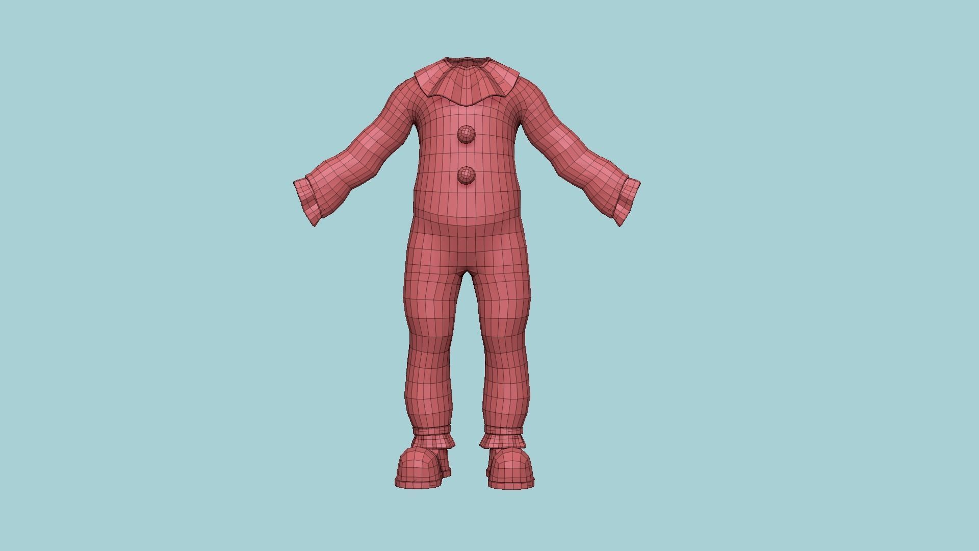 Clown Terror Costume and Masks - USA - Character Design 3D Model Collection_28