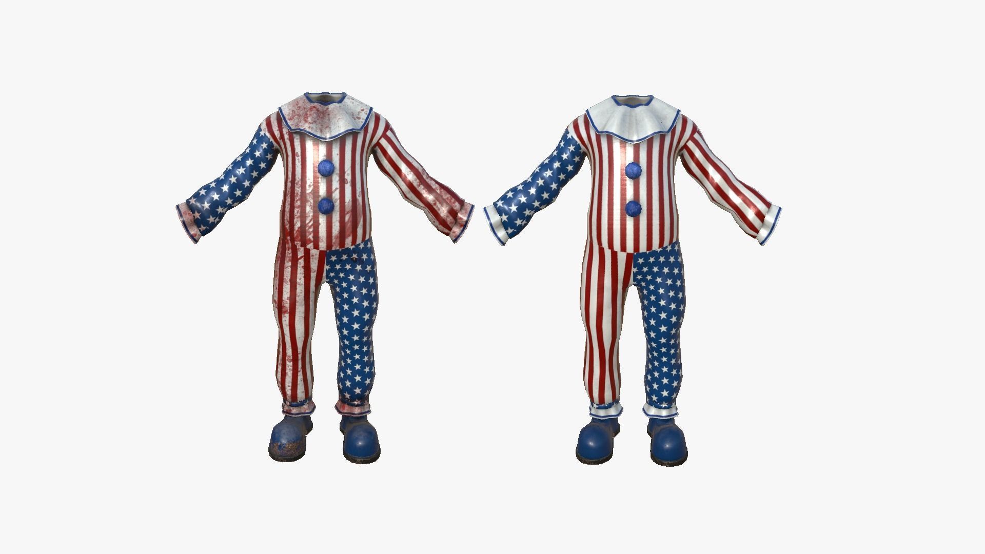 Clown Terror Costume and Masks - USA - Character Design 3D Model Collection_24