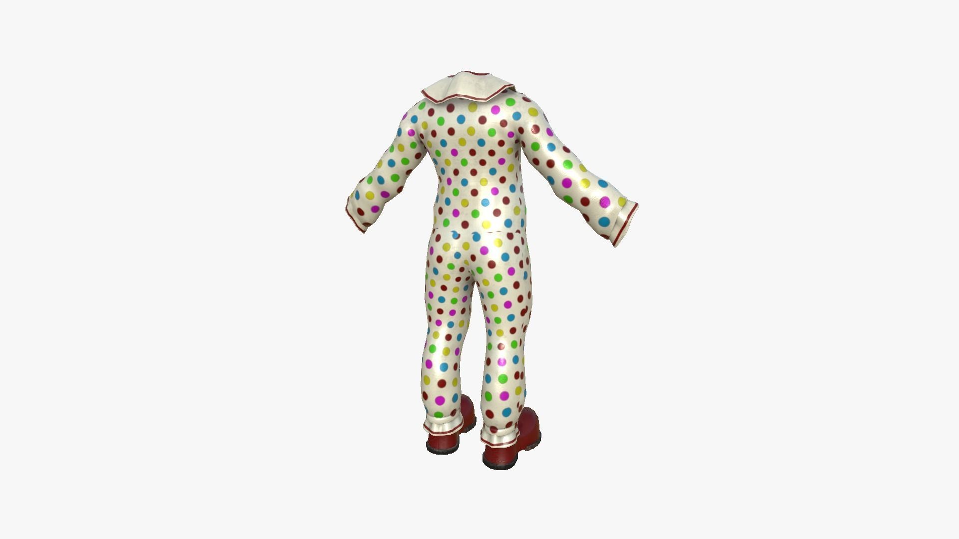 Clown Terror Costume and Mask - Colored - Character Design 3D Model Collection_19